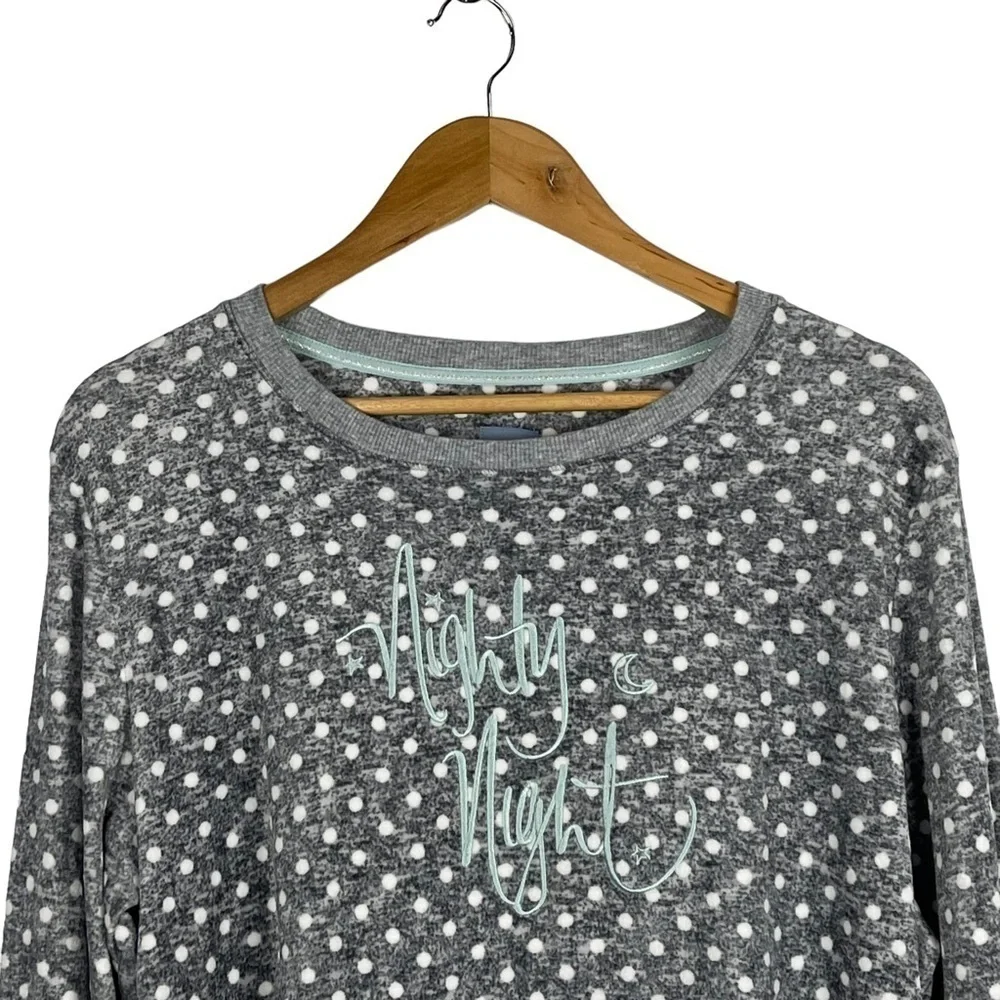 JANE & BLEECKER NIGHTY NIGHT FUZZY POLKA DOT MATCHING PAJAMA PJ SET - Picture 7 of 14
